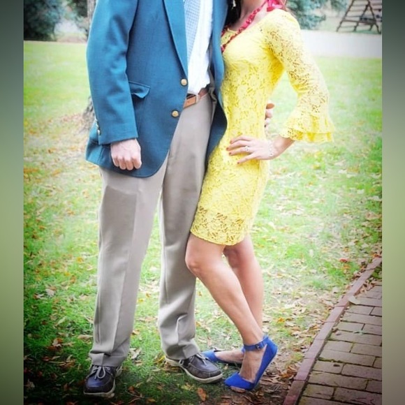 EUC. Beautiful fun yellow lace Kelly & Diane dress. Perfect spring dress. - Picture 7 of 8